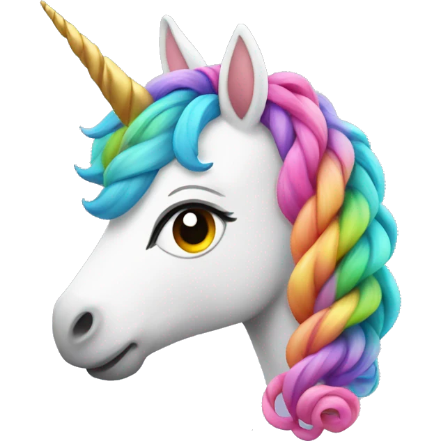 Unicorn with colorful braids emoji