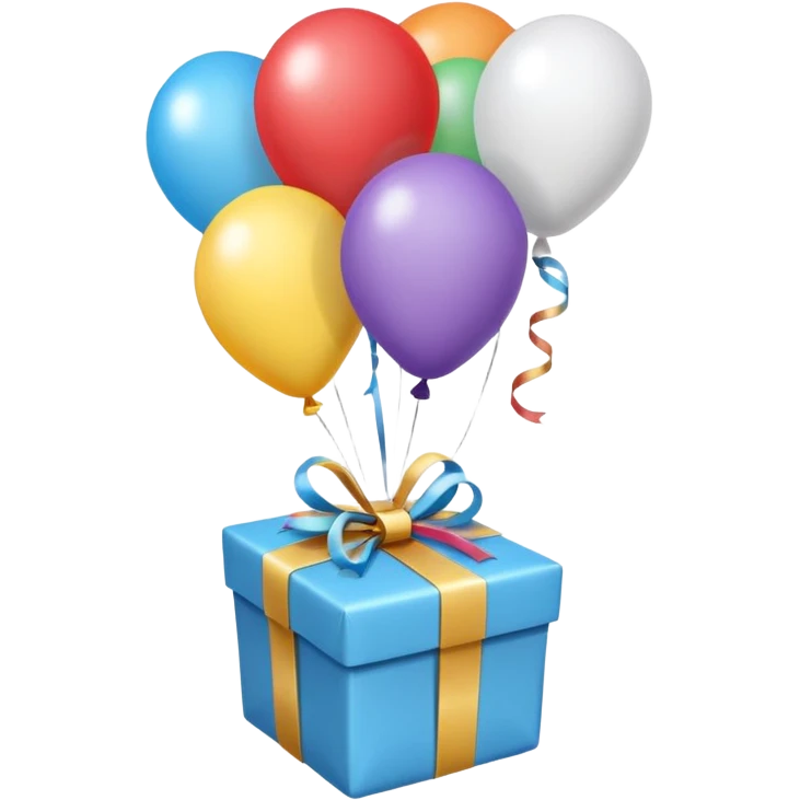 Please make light blue and white balloons too, make several and tie them to a gift, the gifts with the most balloons emoji