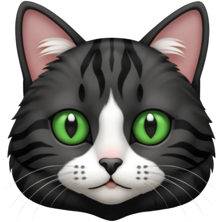 Black striped cat white nose emoji