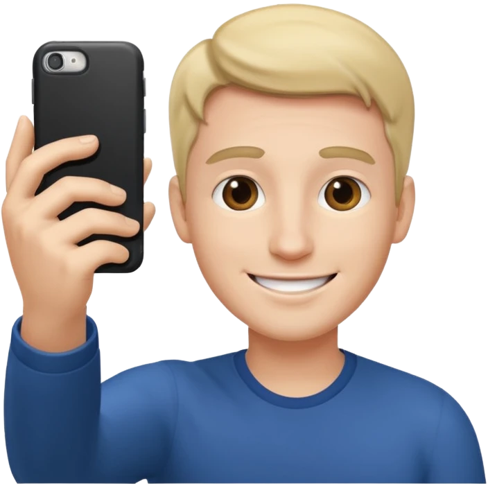 male taking selfie emoji