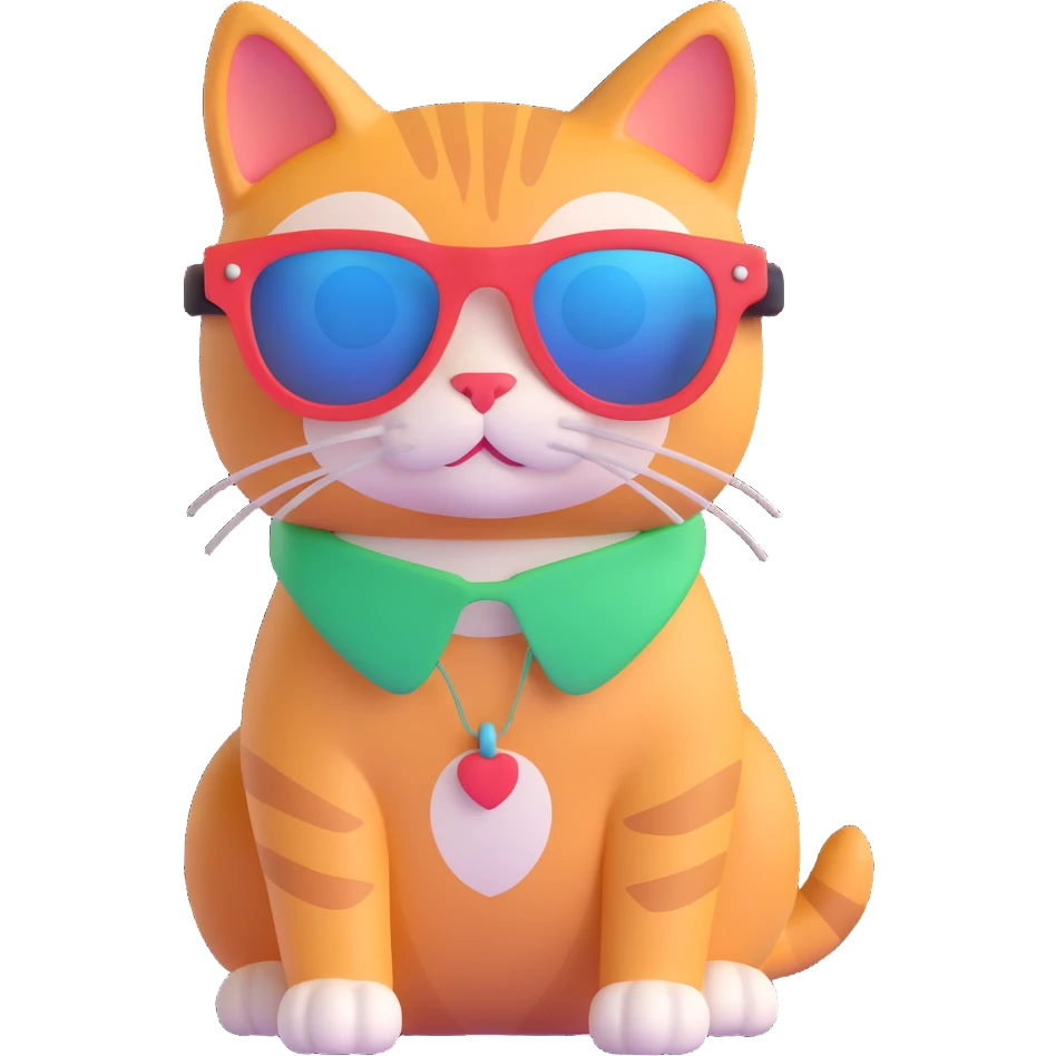 A cat wearing sunglasses emoji