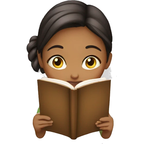 Girl reading emoji