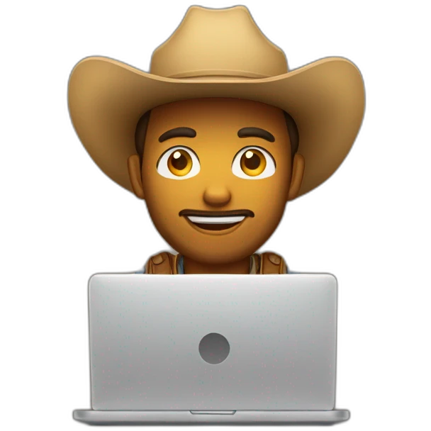 cowboy work on laptop emoji