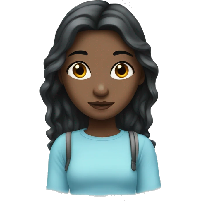 Girl with dark hair, blue eyes and piercings  emoji