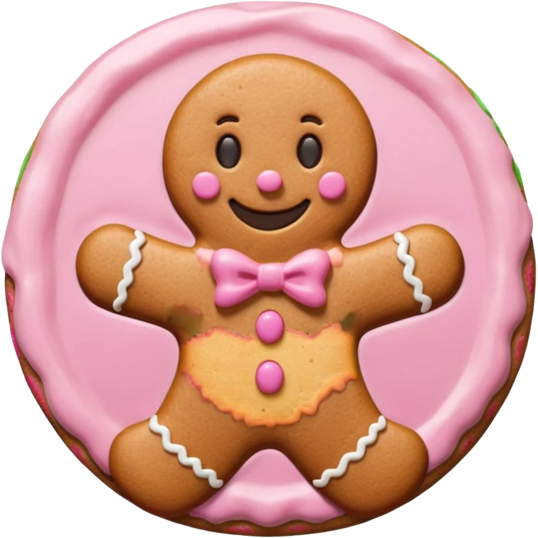 Gingerbread man pink emoji