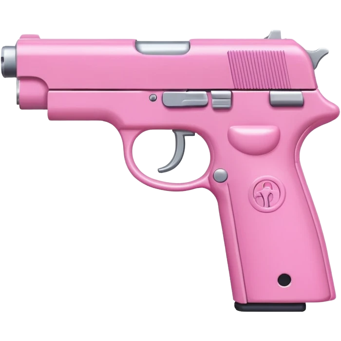 white hand with pink manicured nails gripping a pink pistol emoji