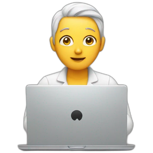 working behind laptop emoji
