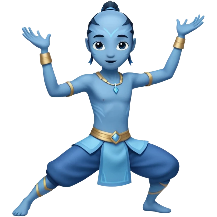 Avatar dancing blue character  emoji