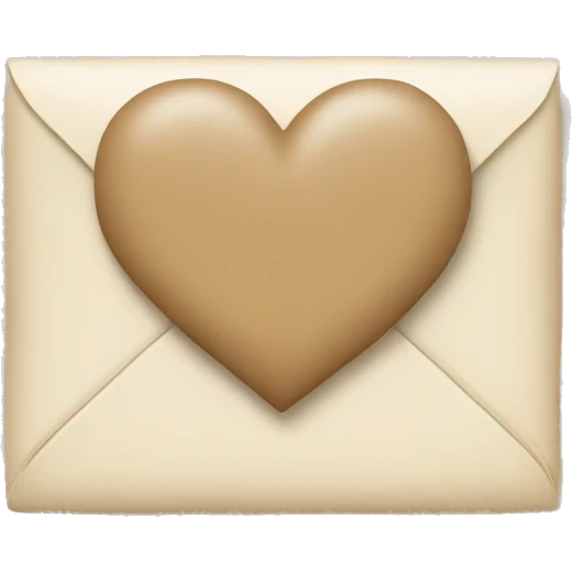 beige letter with beige heart emoji