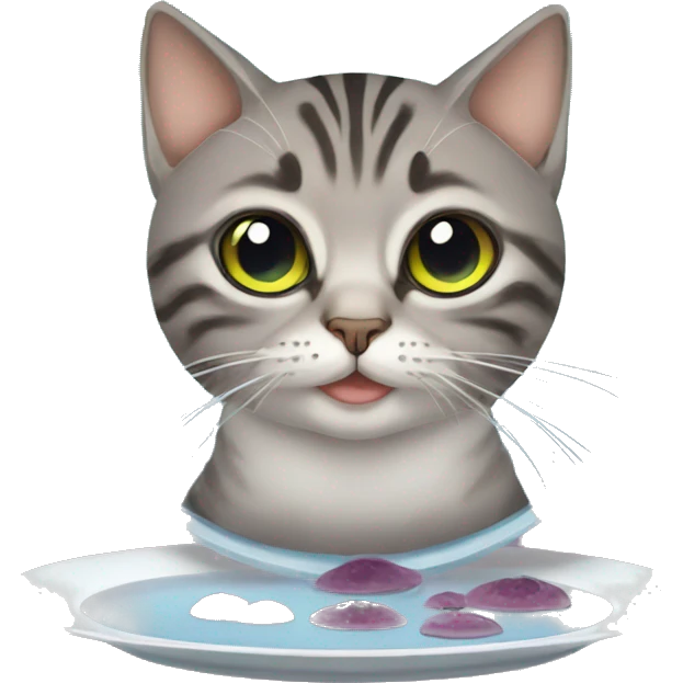 cat in a plate ufo with different emotions emoji