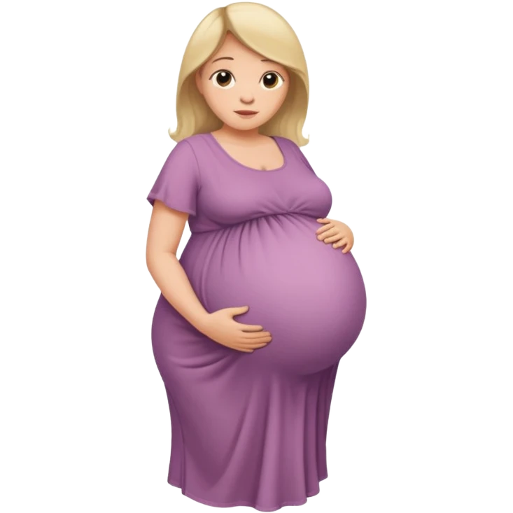 very heavily pregnant overdue woman with very  very big and large belly  emoji