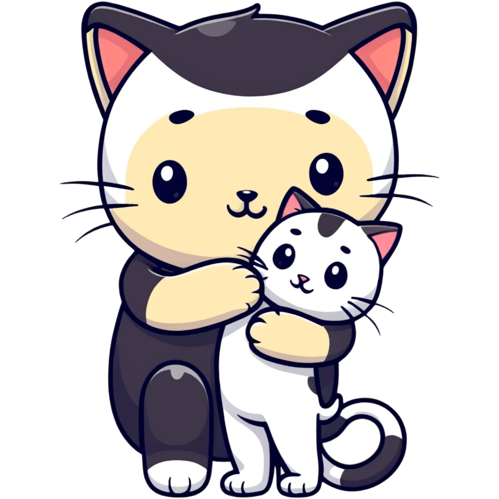 person hugging a cat emoji
