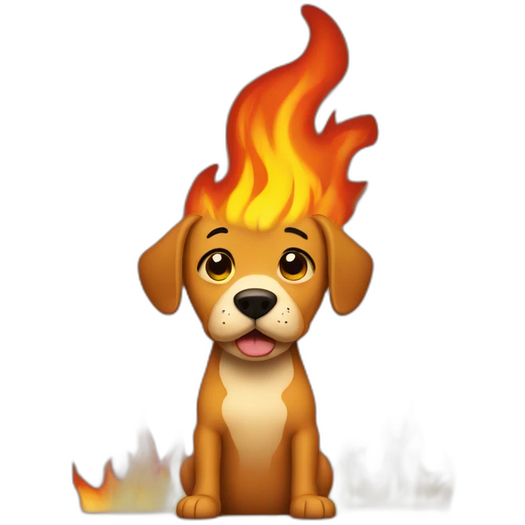 this is fine dog with fire in background emoji