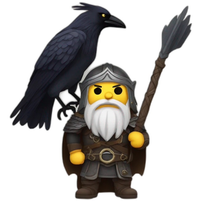 Norse odin with raven emoji