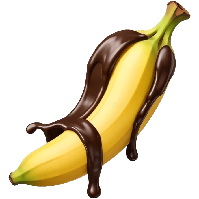 Banana dipped in melted chocolate emoji