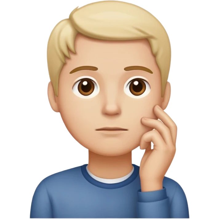 person standing hand on chin thinking emoji