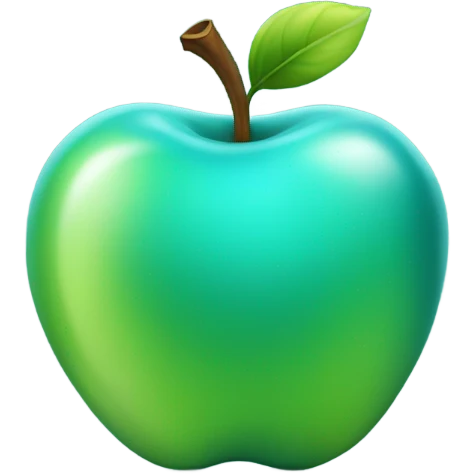 teal apple emoji