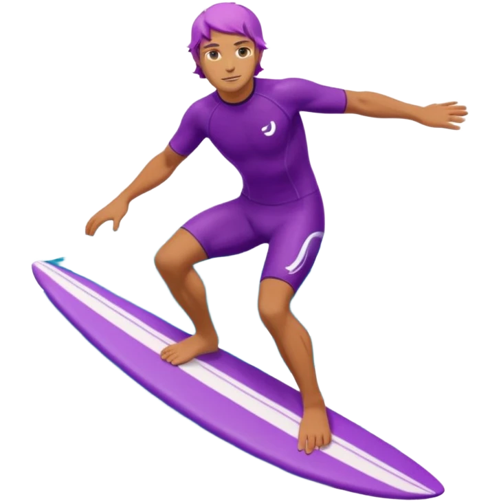 glitter surfer purple surf in wave ocean cian emoji