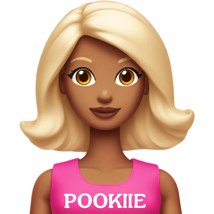 Heart in a Barbie pink tone with the word pookie emoji