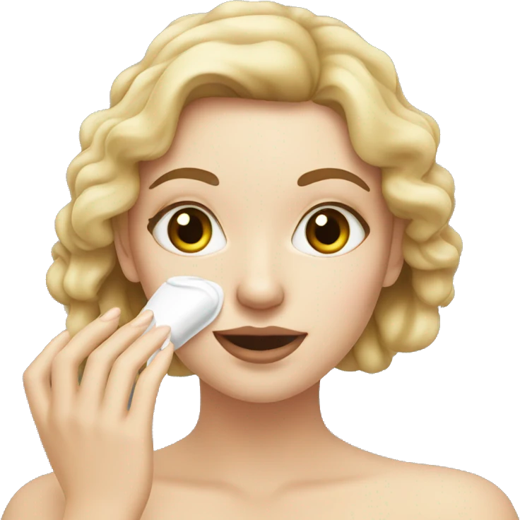 white girl applying cream on face emoji