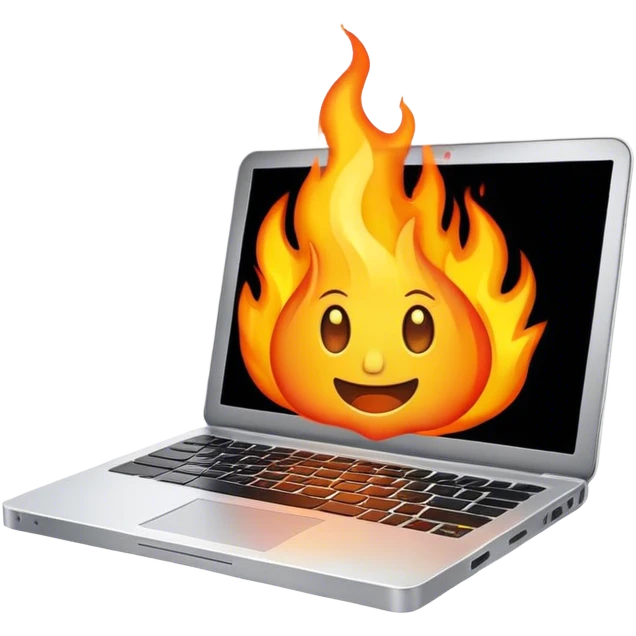 laptop on fire emoji