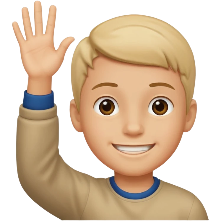 boy raising his hand emoji