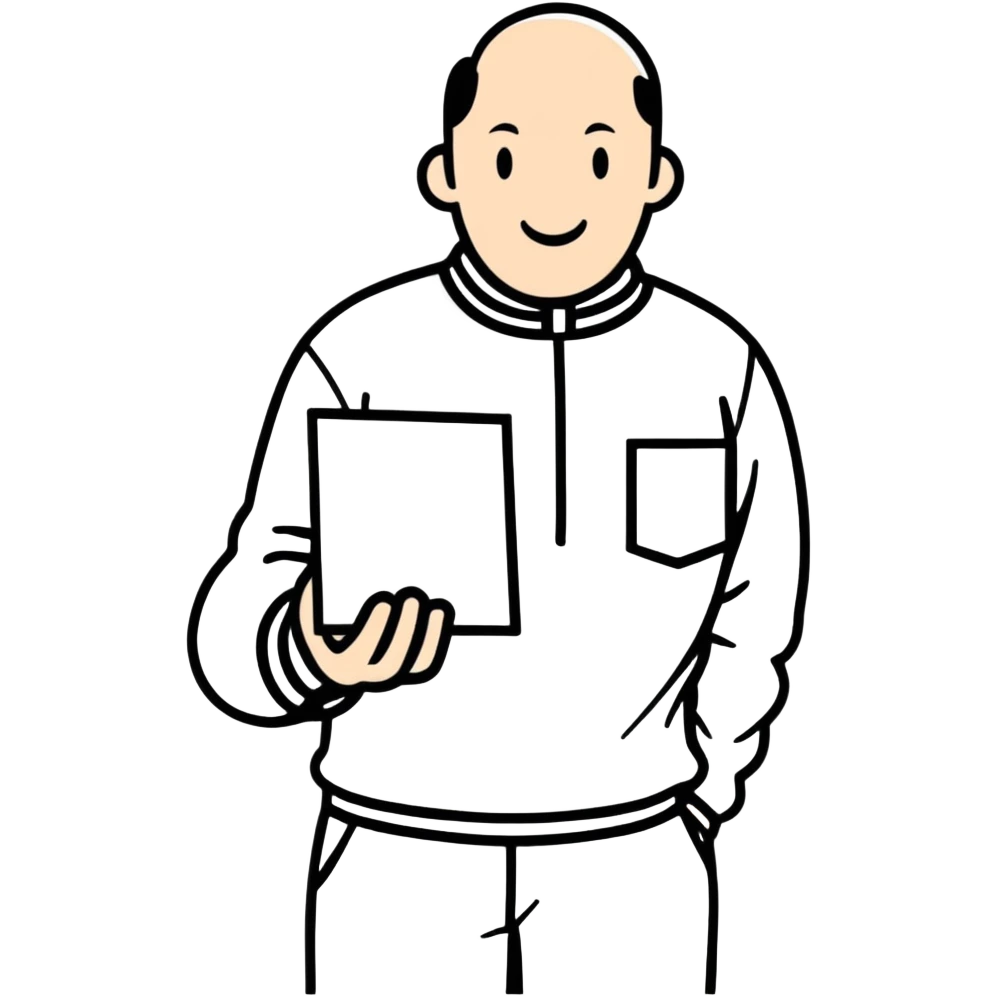 A man holds a red card in front of him emoji