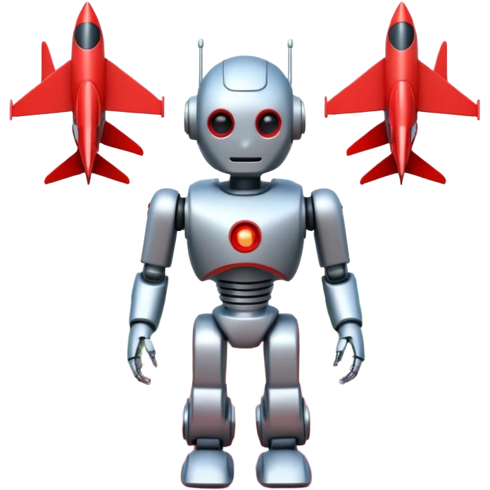 the robot moves along a path made of arrows emoji