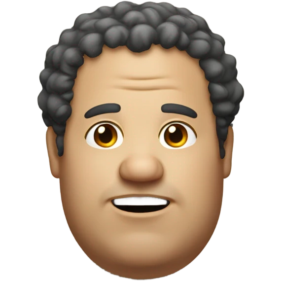 fat man with curly hair and receding hairline emoji