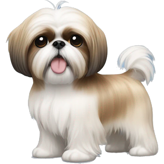 Miniature shih tzu with ling ear hair  emoji