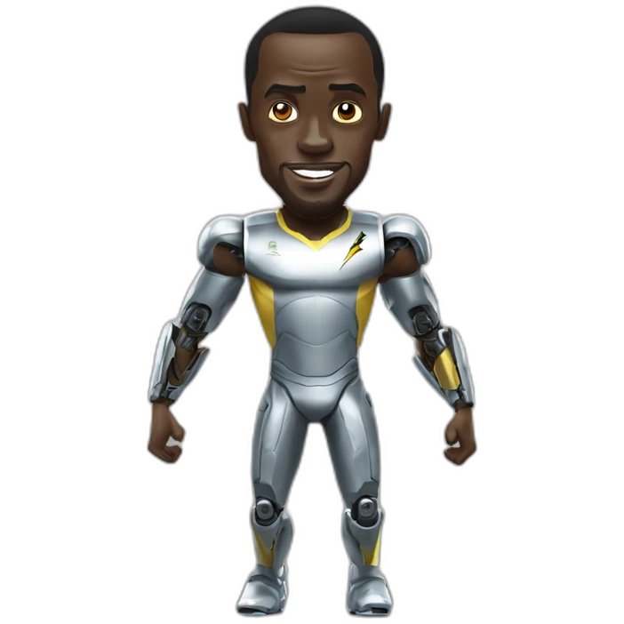 usain bolt half robot emoji