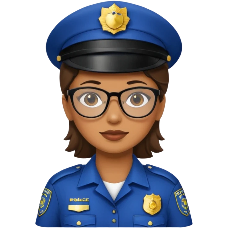 woman police with glasses emoji
