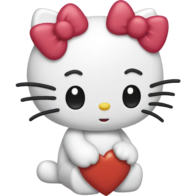 hello kitty with heart emoji