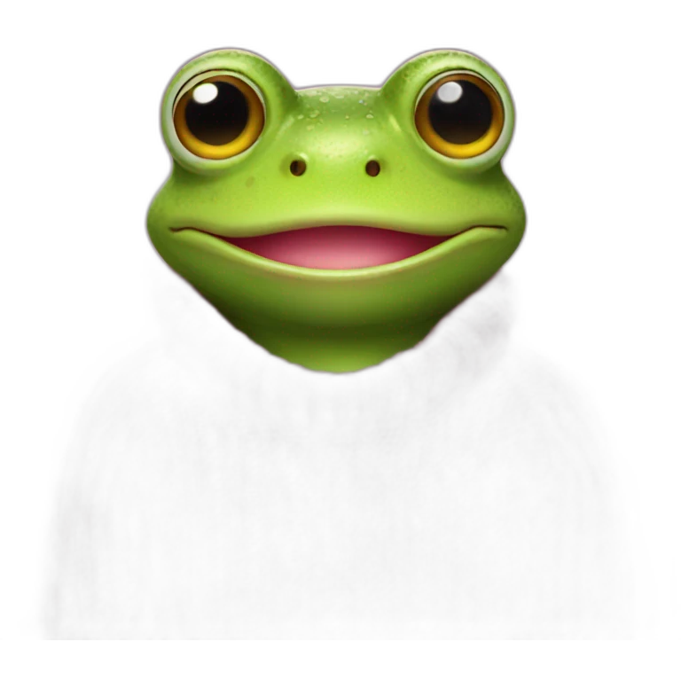 Frog in pink sweater emoji