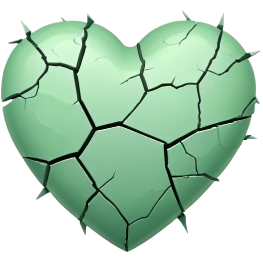 Light green heart crack break emoji