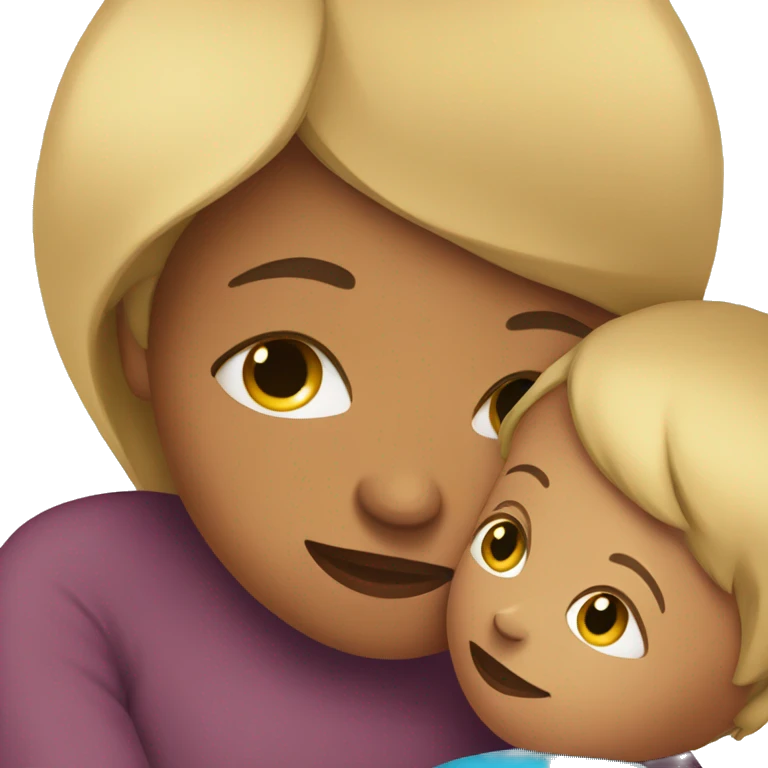 Mum cuddling son emoji