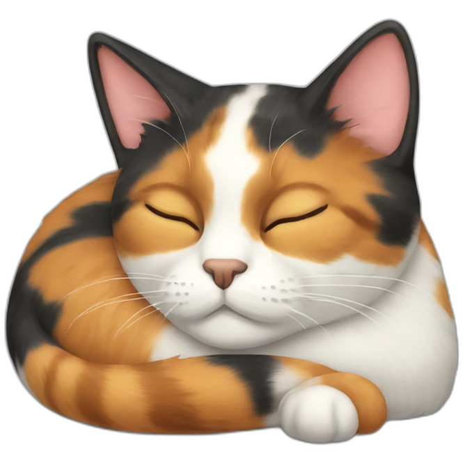 calico cat sleeping emoji