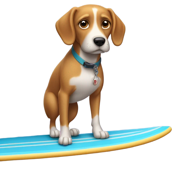 Dog on a surfboard  emoji