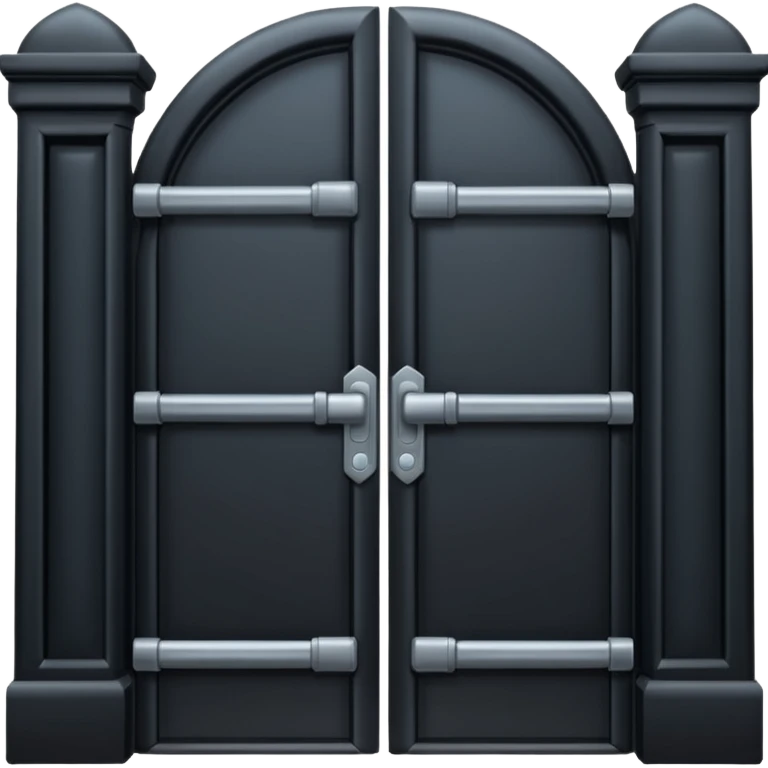 iOS emoji, minimal dark gate, sealed door, flat design emoji