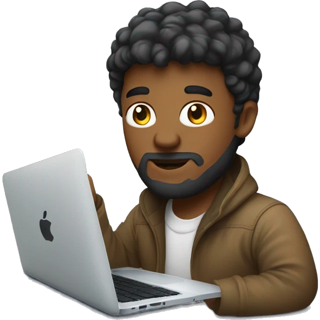Developer in front of his Mac Book Laptop emoji