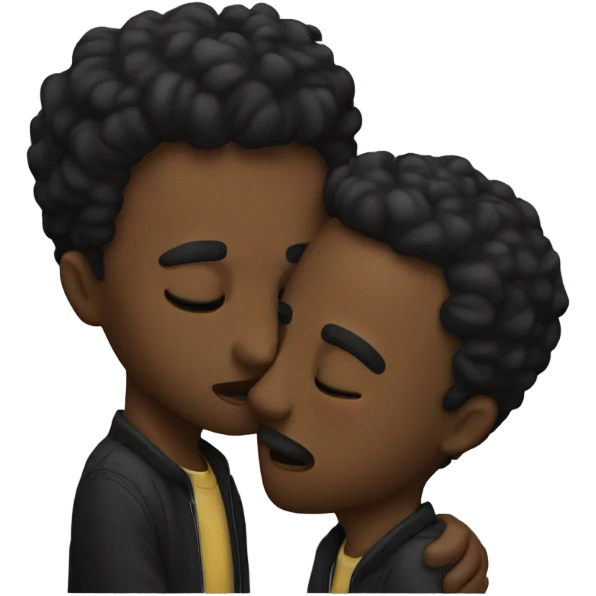 2 black guys kissing emoji