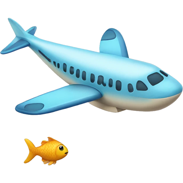 fish transforming into an airplane emoji