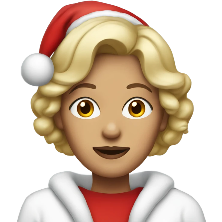 blonde middle aged woman with brown eyes dressed as santa claus emoji