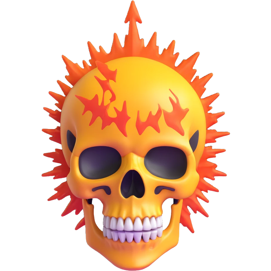 mind-blowing skull with dramatic explosion effect emoji