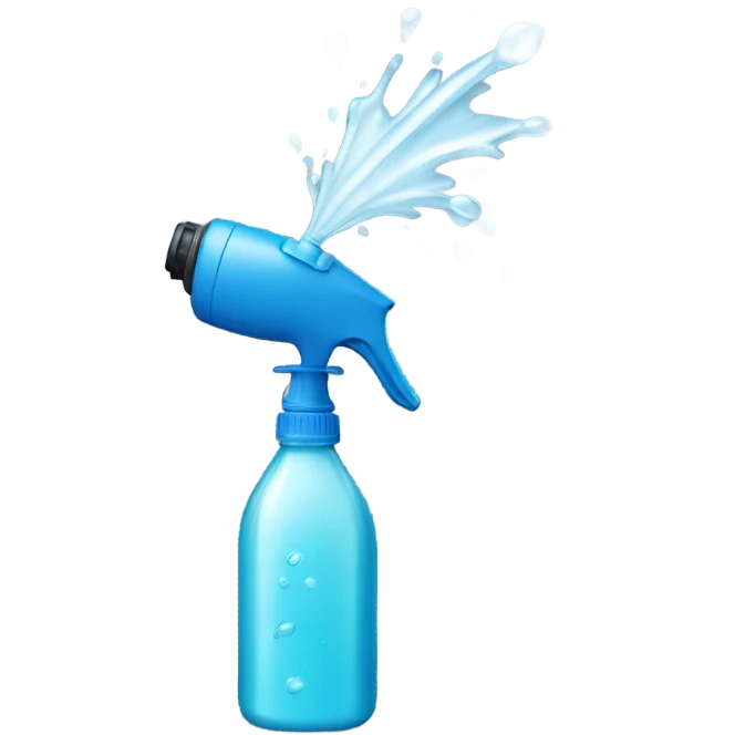 Spray bottle shooting water out emoji