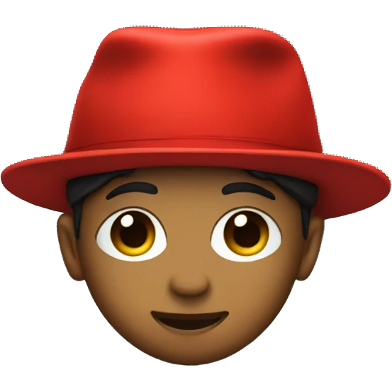 red hat on a black teenager emoji