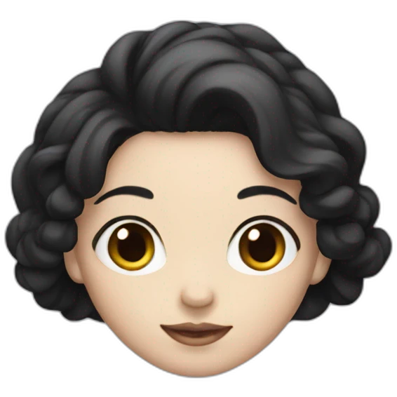 girl with black hair and white skin emoji