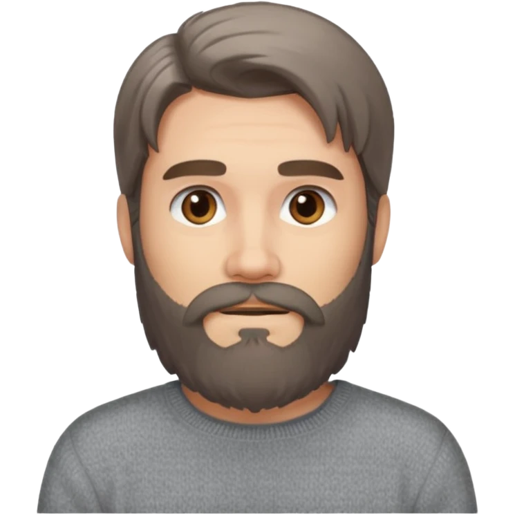 long hair bearded man sweater emoji