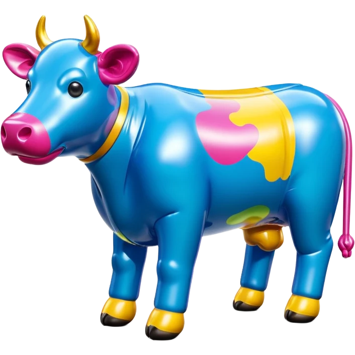   jeff koons style inflatable SPAM cow sculpture  emoji