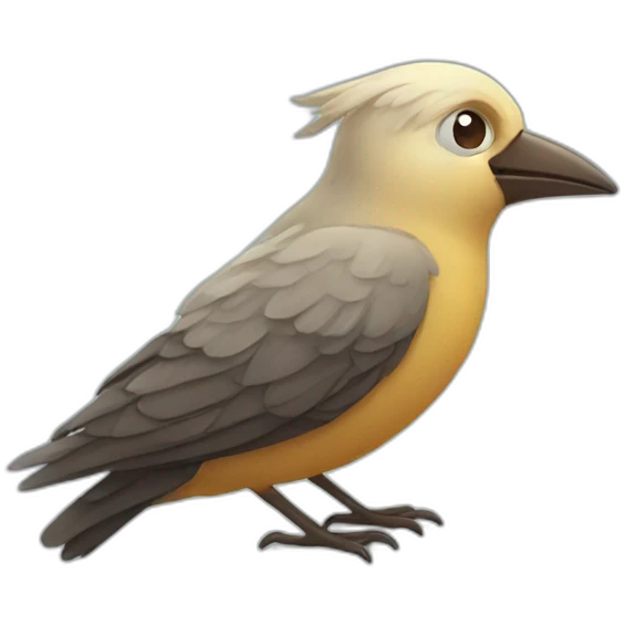 a very tired bird emoji